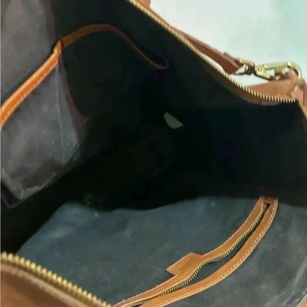 Madewell brown distressed leather satchel handbag